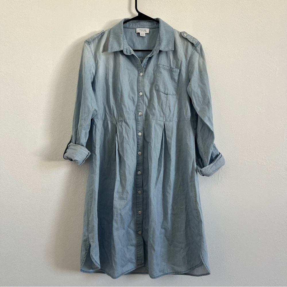 Seraphine Light Blue Button Down Shirt Dress Size 4